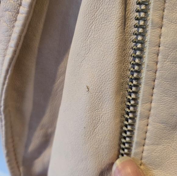 Iro Paris Blush Pink Leather Moto Jacket Size Italian 36 - Picture 7 of 16